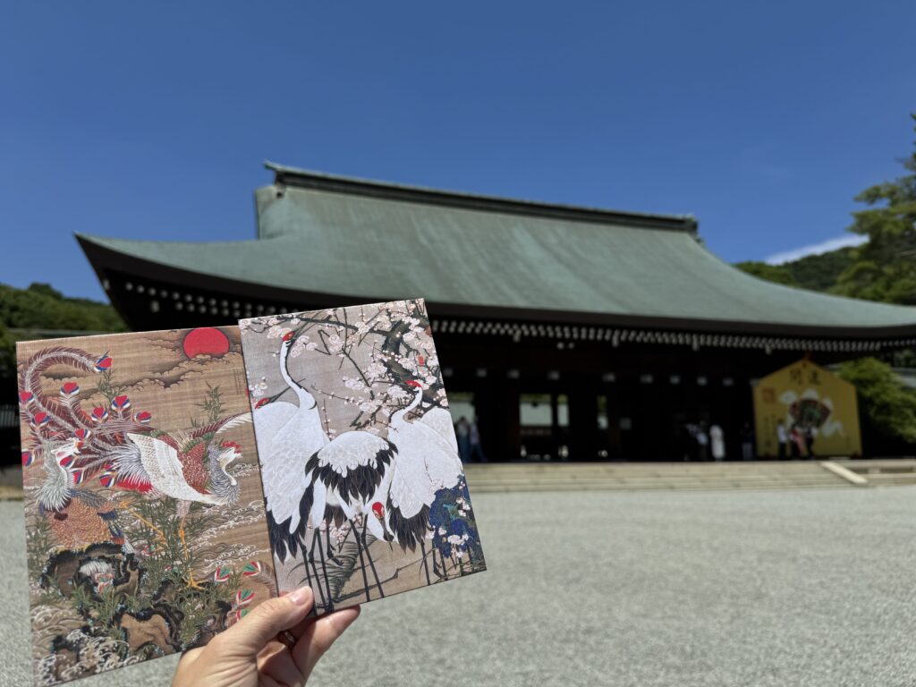 伊藤若冲の「旭日鳳凰図」×「梅花群鶴図」の御朱印帳