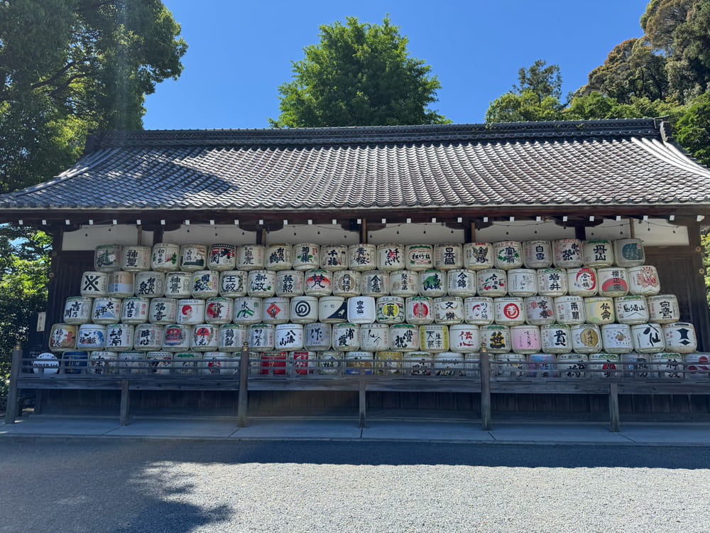 松尾大社に奉納された酒樽