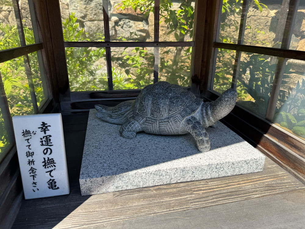 松尾大社の幸運の撫で亀